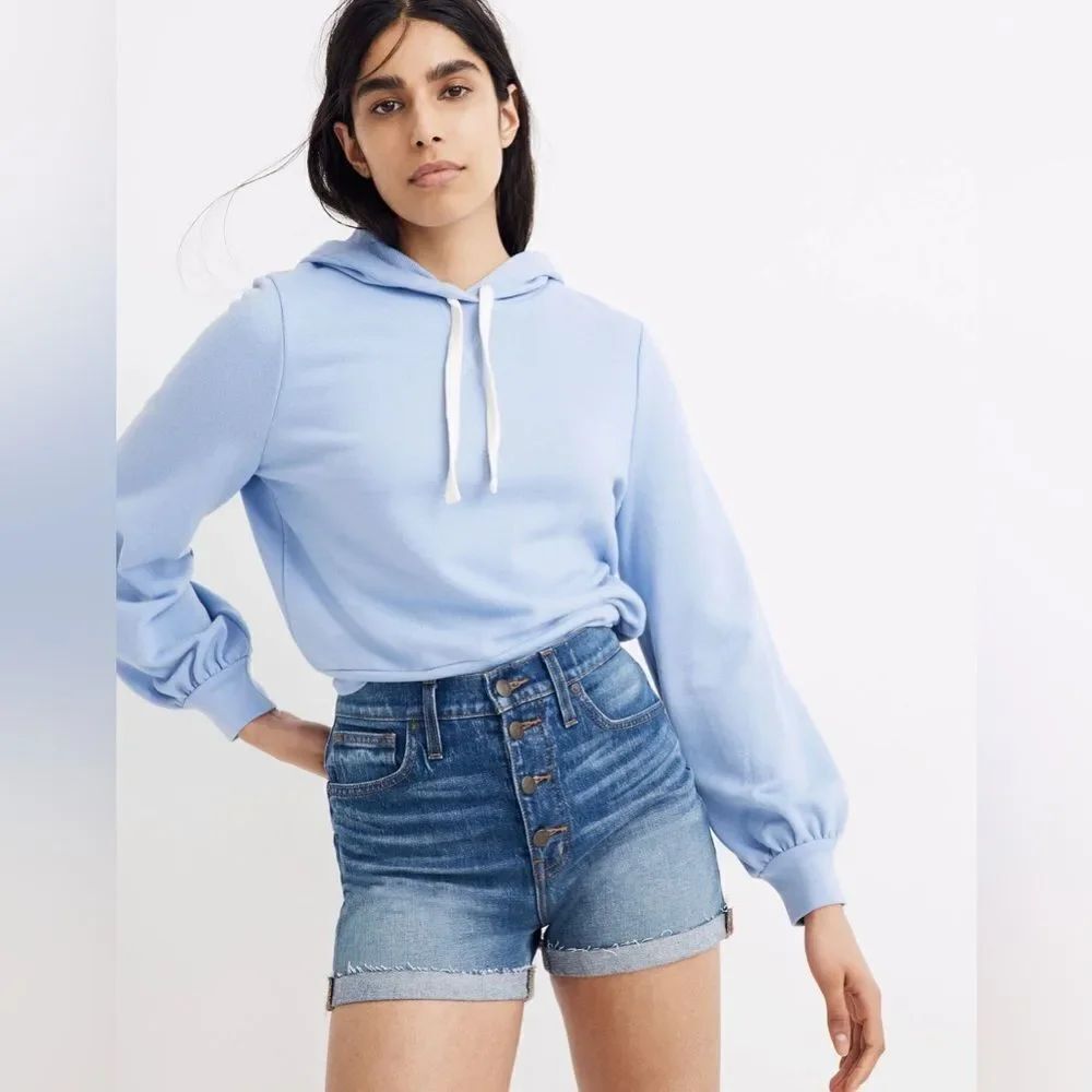 Madewell High-Rise Denim Shorts in Burke Wash: Button-Front Edition Size 25